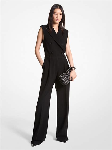 michael kors lace top crepe jumpsuit|Crepe Double.